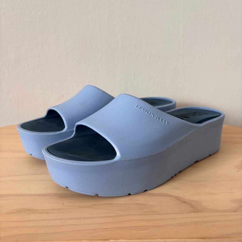 Lemon Jelly Women's Blue Platform Slides